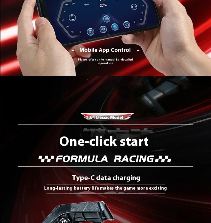 2025 New RC car August  Product 1:64 Mini Alloy Car Model, Adjustable Lighting Formula Racing, Children's Remote Control Car