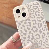 Animal Minimalist Gray Leopard Print Phone Case For iPhone 17 16 15 14 Pro Max 13 12 11 XS X XR 7 8 Plus Shockproof Bumper Cover