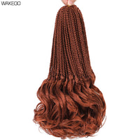 14 18 24 Inch French Curl Box Braids Crochet Hair Ombre Brown to Blonde Prelooped Synthetic French Curls Braiding Hair for Women