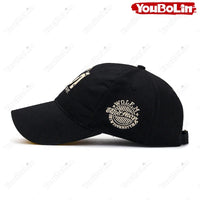 M letter Wolf Totem Embroidery Cotton Adjustable Hard Top Baseball Cap Sun Hat Trucker Caps Dad Hats