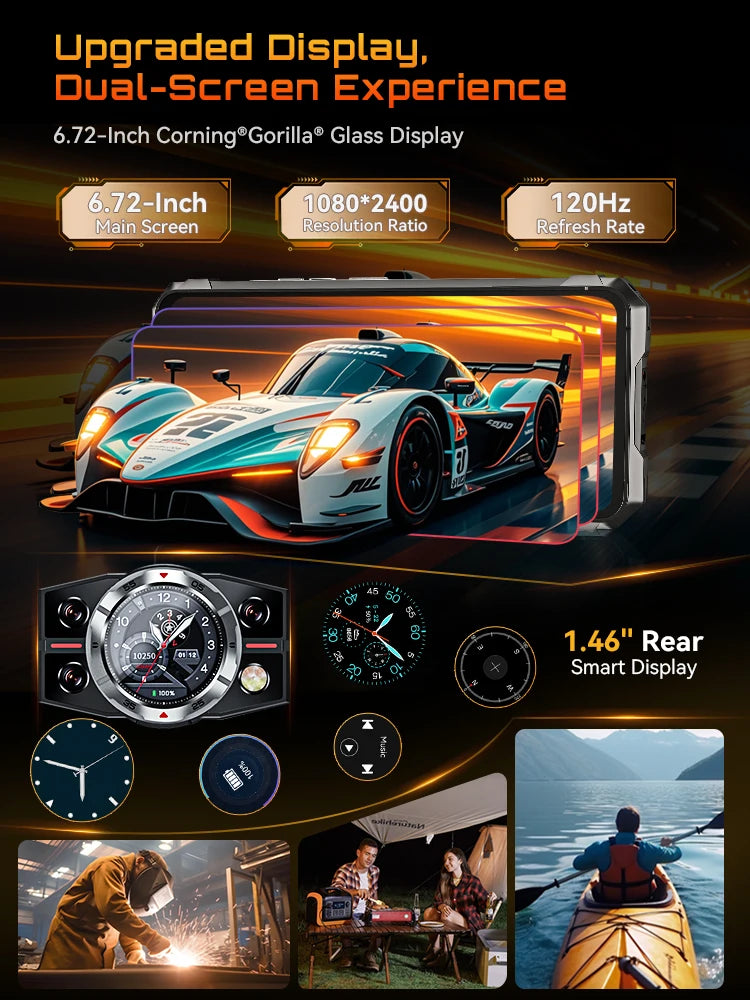 Rugged Smartphone 5G Cubot KingKong 11, 10200mAh Battery, Dimensity 7025, 6nm, 2.5GHz, 32GB RAM(16+16), 256GB ROM,108MP Camera