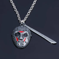 Horror Movie Keychain Jason Hockey Mask Kinfe Metal Keyring For Children Halloween Jewelry Gift