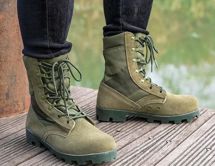 37-48 Training Boots Outdoor Hiking Climbing Shoes Green High Top Desert Boots Work Security Shoes