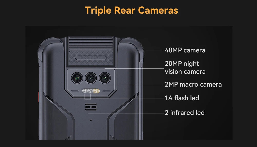 CUBOT Kingkong Power Outdoor Smartphone Android13,16GB+256GB,10600mAh(33W)/6.5”/48MP+20MP Night Vision,IP68/Dual 4G SIM/NFC/GPS