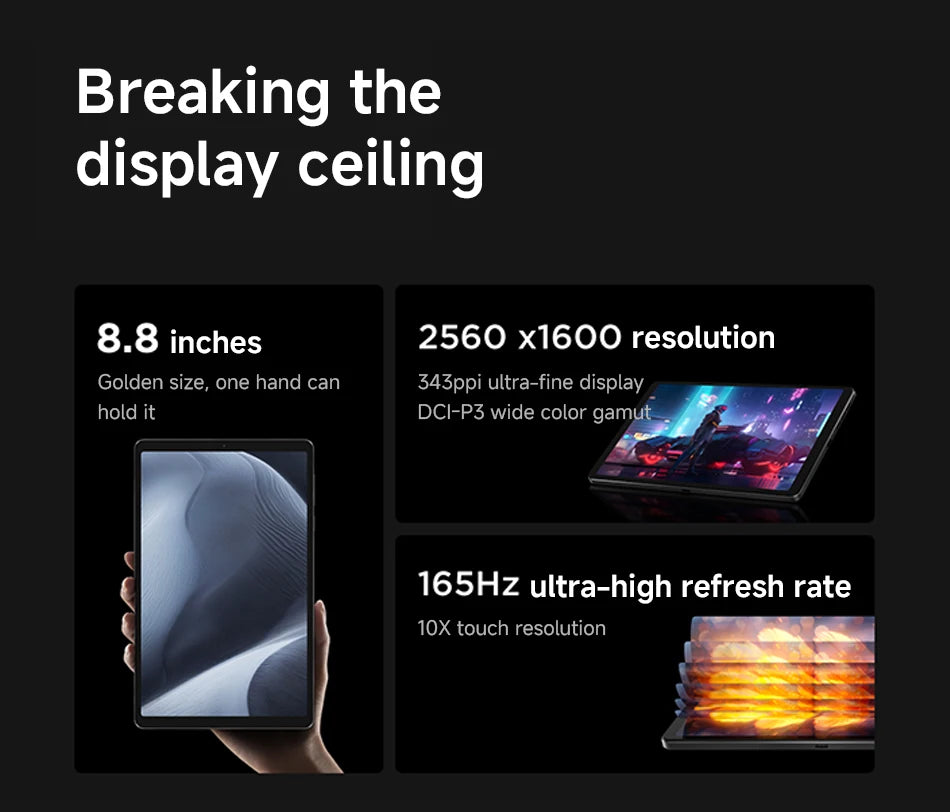 CN Version Lenovo LEGION Y700 2025 Gaming Tablet Game Mode Snapdragon 8 Gen 3 8.8" 165Hz Display 6550mAh Battery 68W Charging 13MP Camera