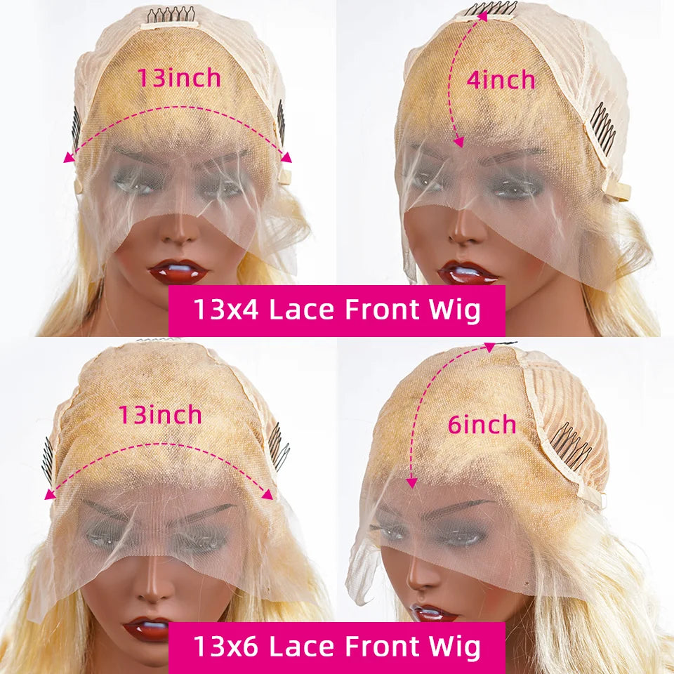 250% Lace Frontal Wig 613 Blonde 13x4 13x6 Body Wave Lace Front Wig Preplucked Brazilian Lace Front Human Hair Wig 28 32 38 Inch