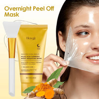 2pcs Collagen Overnight Facial Mask Deep Pore Cleansing Peel off Oil Control Turmeric Night Face Mask for Skin Care