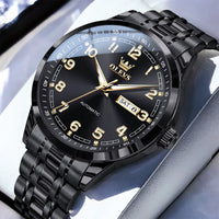OLEVS Men Watches 7077 Luxury Fashion Top Brand Original Automatic Mechanical Watch for Man Double Scale Simple Trend Waterproof