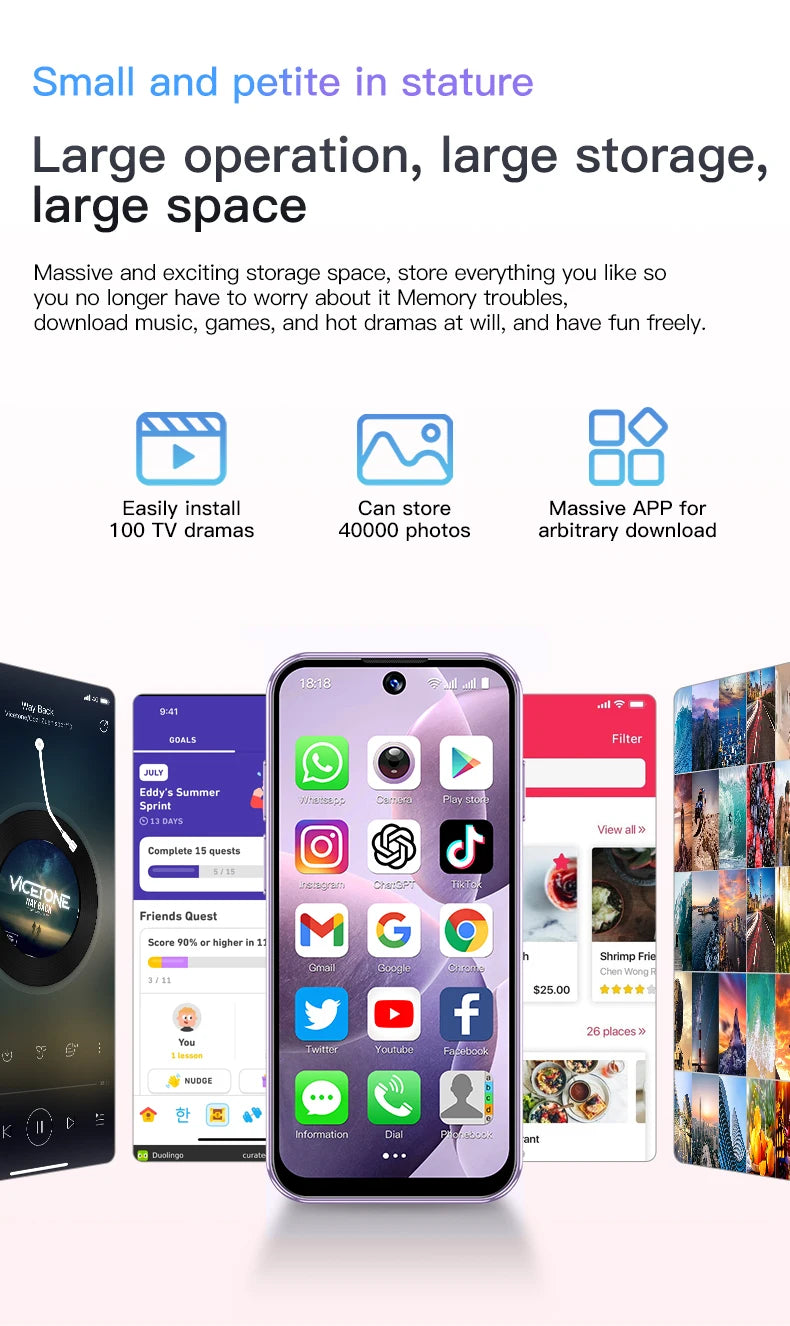 SOYES XS19 Mini Smartphone 3.88in 2GB RAM 16GB ROM Android10.0 With Facial Recognition Dual SIM Standby 3G Network Small Phone