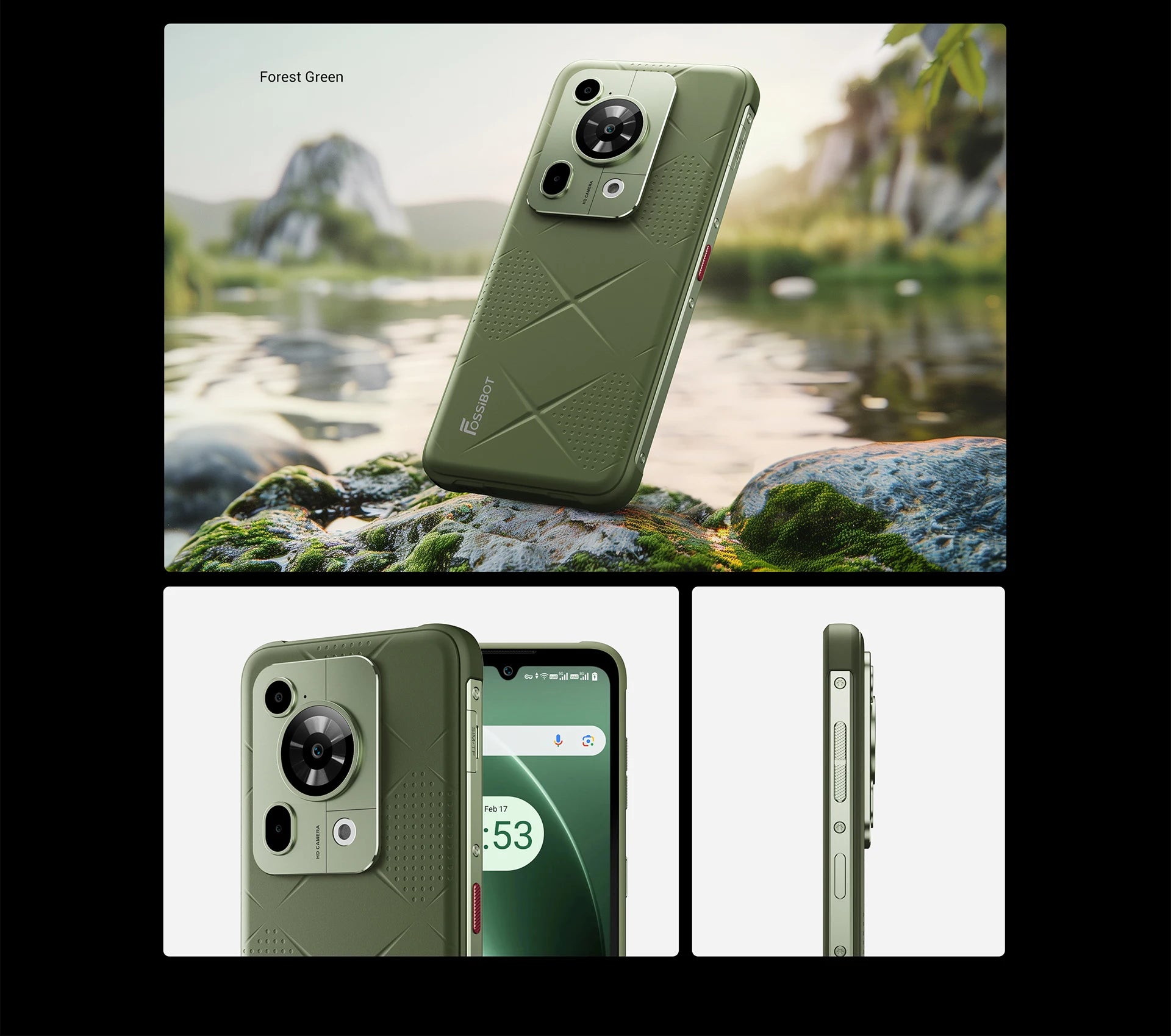 Fossibot F112 PRO 5G Rugged Smartphone 6.88" HD+ 7150mAh 24GB(8+16) 256GB Mobile Phone 50MP Environmentally Friendly Cellphone