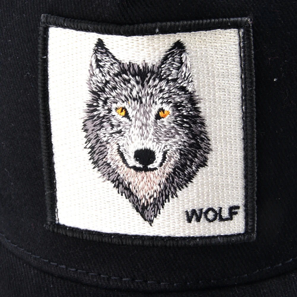 Four Seasons Trucker Cap Men Women Snapback Hip Hop Baseball Cap With Embroidery Wolf Patch Adjustable Visor Hat