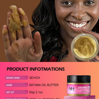 100% Pure Batana Oil From Honduras Natural Batana Butter For Hair Growth Alopecia Areata Hair Loss Treatment For Men & Women