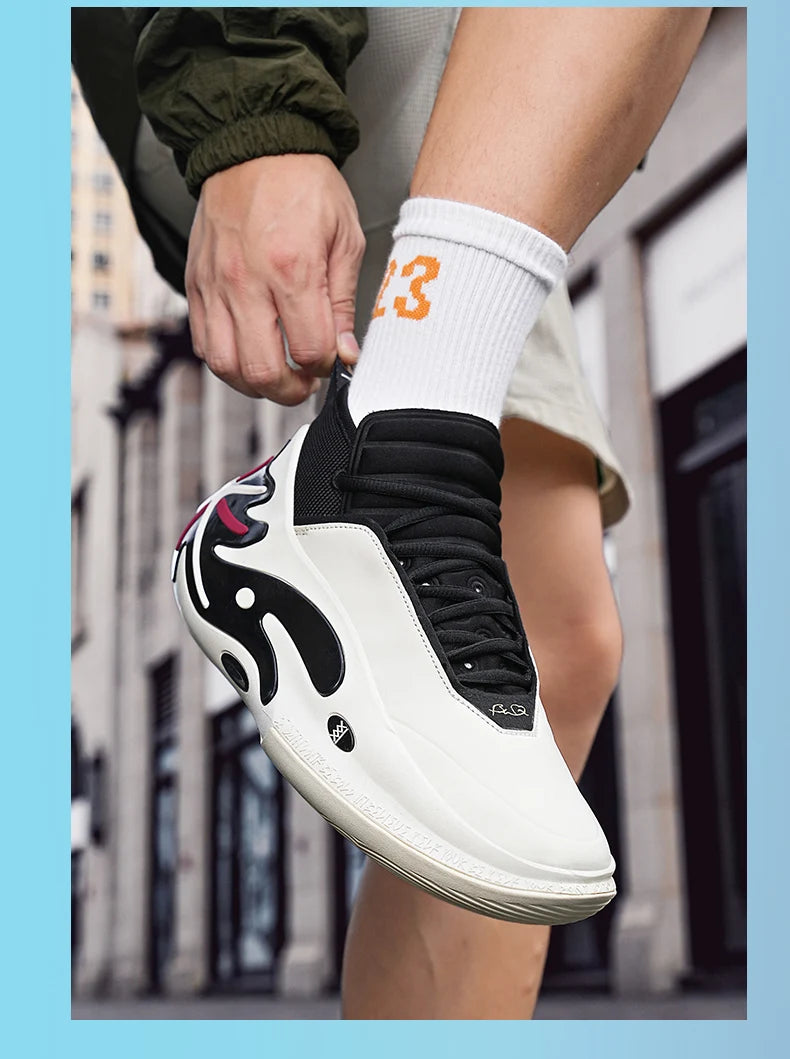 High-quality Men Basketball Shoes for Women Leather Basketball Sneakers Men Outdoor Rubber Anti Slip Sports Training Shoes Male