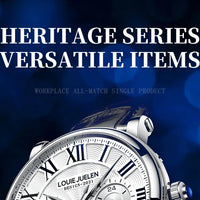 Fashion Mens Watches Top Brand Luxury Genuine Leather Strap Quartz Men's Watch Business Casual Date Chronograph Watch Men