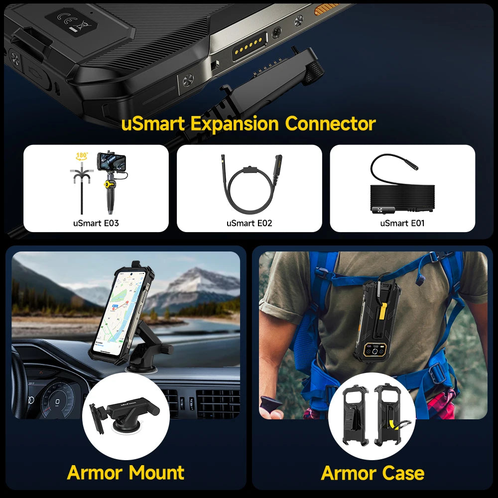 Ulefone Armor 27 Pro 5G Rugged Phone 10600mAh Smartphone 50MP Camera 64MP Night Android 14 Up to 24GB+256GB NFC Waterproof Phone