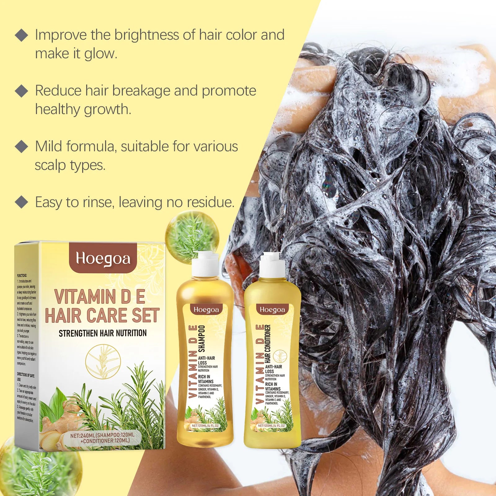 Hair Growth Shampoo Conditioner Set Repairing Strengthen Root Deep Nourish Anti Frizzy Dry Hair Oil Control Smoothing Hair Care