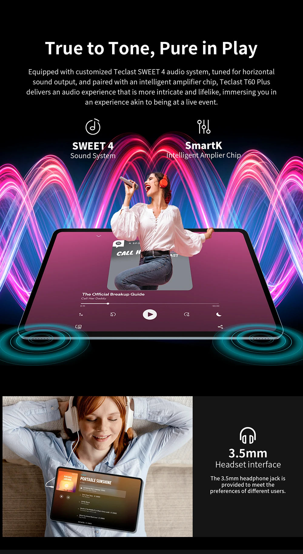 Teclast T60 Plus Tablet 12" 90Hz 2K Display Android 14 MTK G88 Octa-Core Max 16GB RAM 128GB ROM Widevine L1 4G LTE GPS 8000mAh