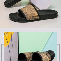 Mens Slides Fashion Summer Luxury Slippers Cushion Beach Solid Slides Indoor Bathroom Anti Slip House Male Sandals