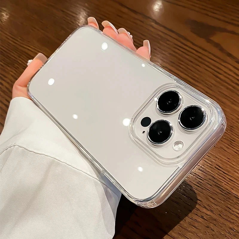 Luxury Shockproof Clear Bumper Cases For iPhone 16 15 14 13 12 11 Pro Max Plus Transparent Soft Acrylic Phone Cover Accessories