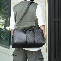 Men’s Black Traveling Bag Large Capacity Business Travel Luggage Bag Classic Full Body Printed Handbag Shoulder Bags for Men