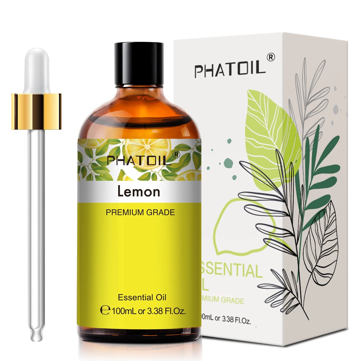 PHATOIL 100ml Natural Essential Oil For Skin Aromatherapy Lemongrass Eucalyptus Lavender  Peppermint Fragrance Essential Oils