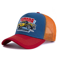 Hot Sale Unisex Summer Fishing Cap Breathable Mesh Trucker Hat Men Women Big Truck Embroidered Pattern Snapback Outdoor Hat