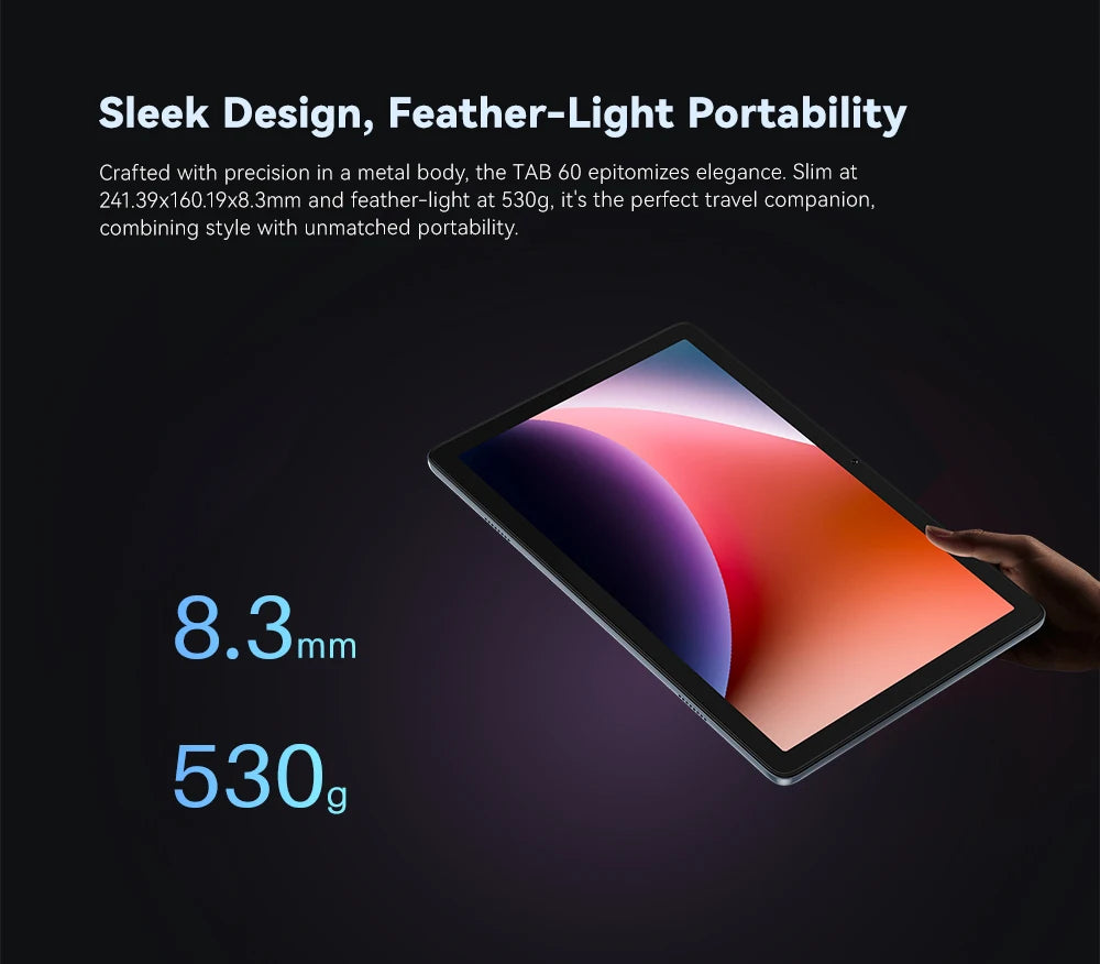 Cubot TAB 60, 2024 New Android Tablet, Octa-Core, 8GB RAM (4GB+4GB), 128GB ROM, 10.1-Inch HD+ Screen, 6000mAh, OTG, WiFi 6