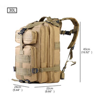 30L/35L/50L Tactical Backpack Outdoor Bags Trekking Sports Bag Camping Rucksack Fishing Hiking Backpack with Bottle Holder