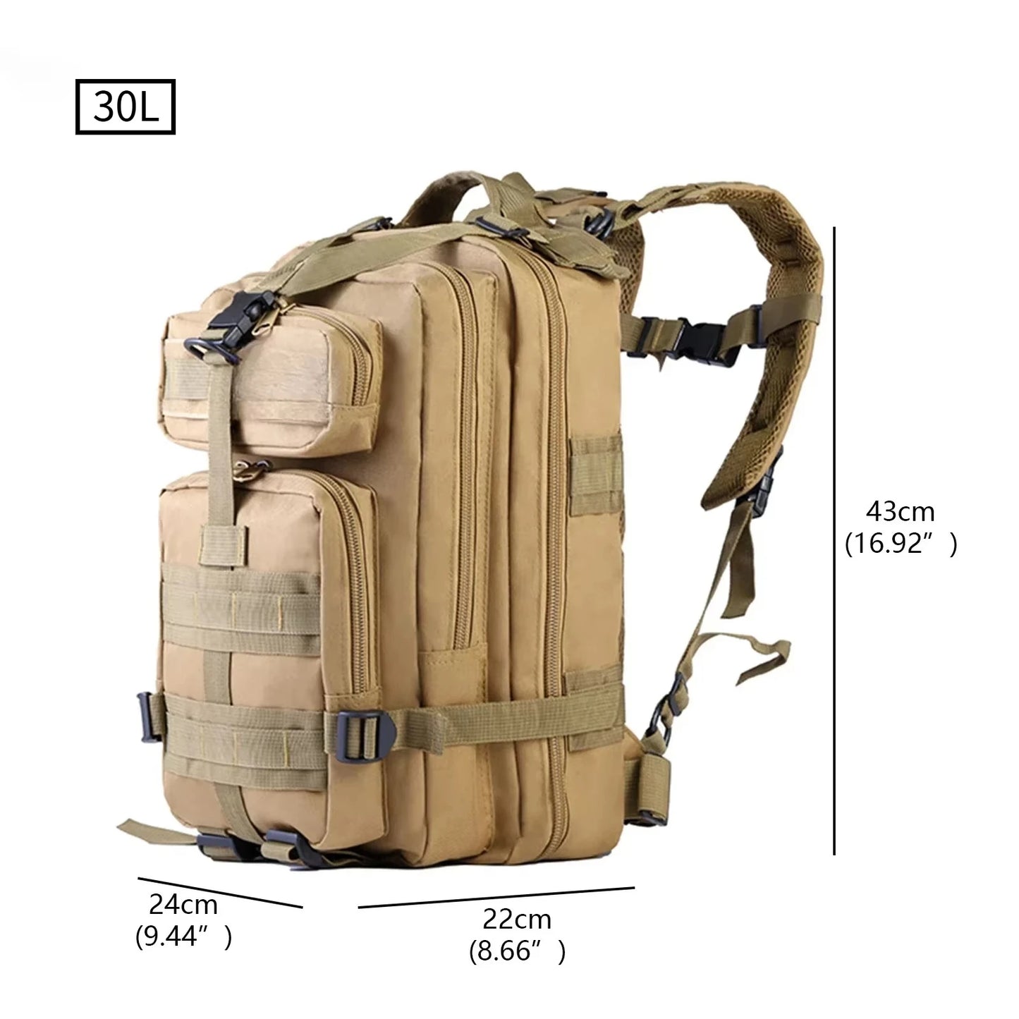 30L/35L/50L Tactical Backpack Outdoor Bags Trekking Sports Bag Camping Rucksack Fishing Hiking Backpack with Bottle Holder