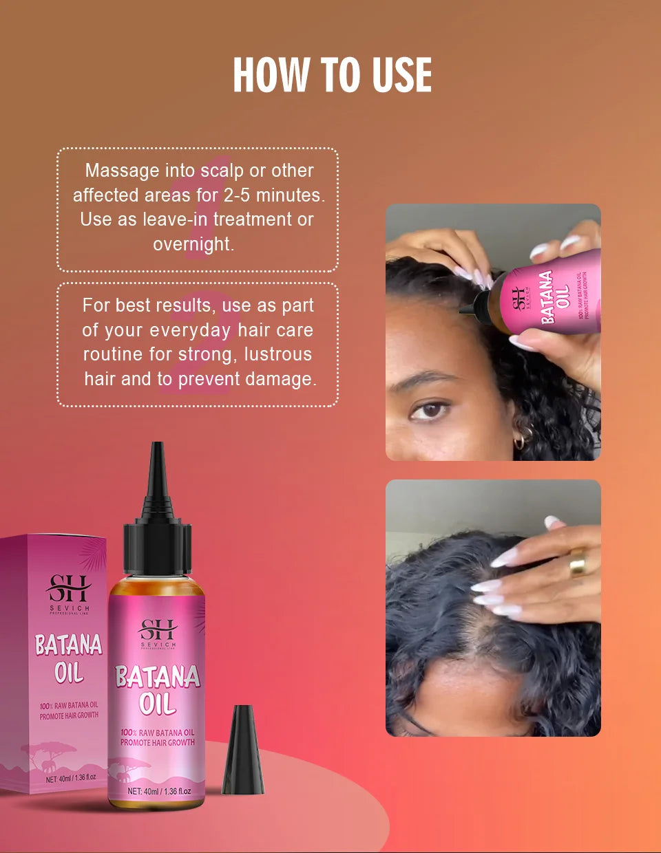 100% Pure Batana Oil From Honduras Natural Batana Butter For Hair Growth Alopecia Areata Hair Loss Treatment For Men & Women