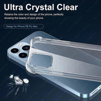 Luxury Shockproof Clear Phone Cases For iPhone 16 15 14 13 12 11 Pro Max 8 Plus XR XS Max Silicone Bumper Transparent Back Cover