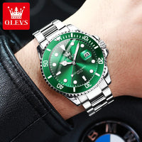 OLEVS 5885 Top Brand Classic Men's Quartz Watch Luminous Hands Calendar Display Stainless Steel Strap Waterproof Men's Watch