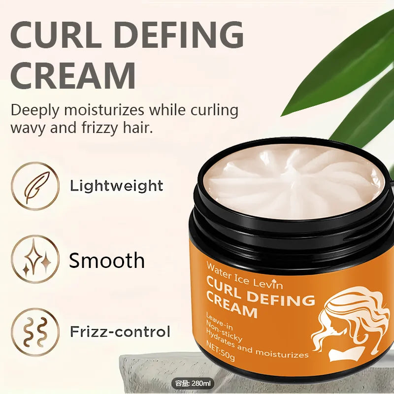 50g Black Castor Oil Curly Hair Styling Cream - Moisturizing Hair Styling Cream Suitable for Normal Hair, Men and Women, Easy to Use and Carry with Plant Formulas