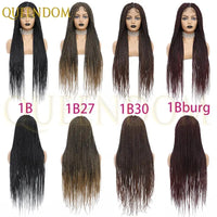 36'' Blonde Synthetic Long Cornrows Box Braided Full Lace Front Wig for Black Women Straight Lace Front Braiding Hair Wig