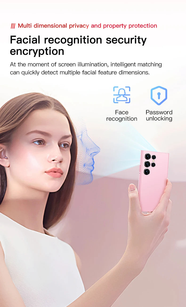 ONEMYTH S25 Pro 4.0" Mini Smartphone 2GB RAM 16GB ROM Android10.0 Face Recognition Unlock 2000mAh 3G Small Mobile Phone