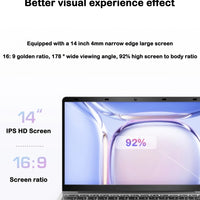 New 14.1" Laptop Intel Core i9-9900 32GB 2TB Gaming PC Ultra Slim Office Study Computer PC Windows 11 Pro  1920*1080 HD