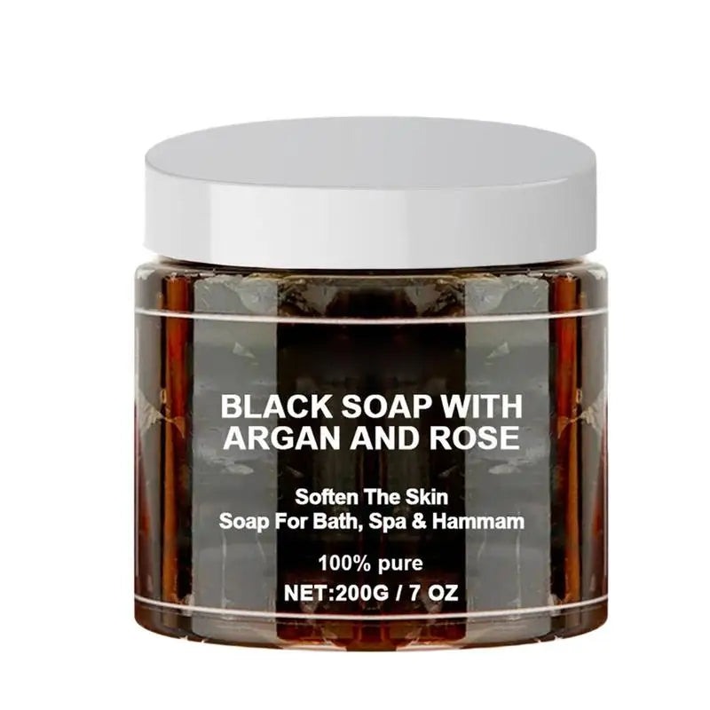 1pcs Black Beldi Soap With Argan And Rose 200g Morocco Black Beldi Soap Moisturizing Body Remove Acne Skin Care