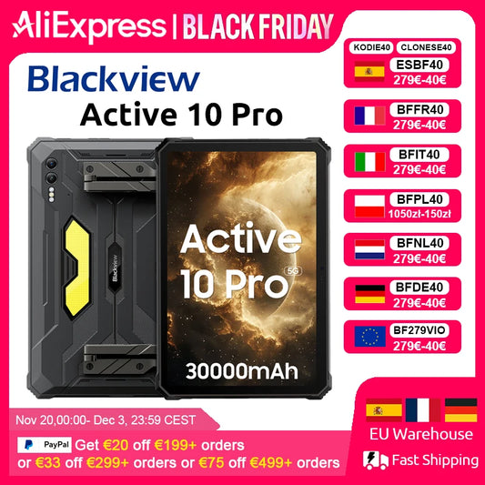 [World Premiere] Blackview Active 10 Pro Rugged Tablets 5G MTK 7300, 11" FHD+ Display, 12GB 512GB, 30000mAh Battery 108MP Camera