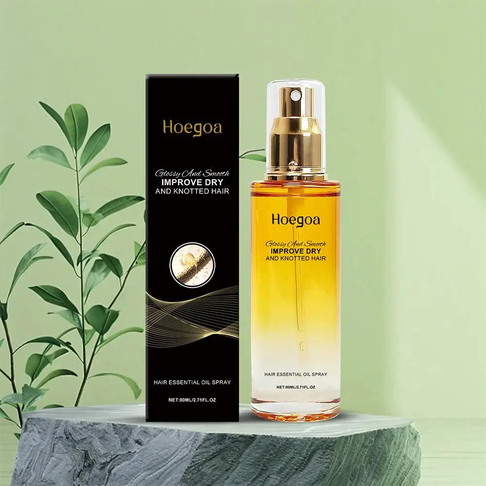 Hair Care Essential Oil Spray Improves Dry And Frizzy Hair, Non-Greasy Lightweight Smooth Hair Strengthening Essential Oil Spray