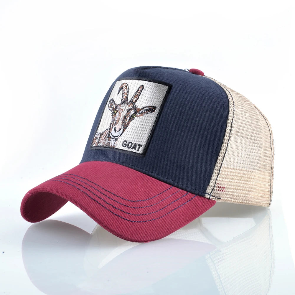 Fashion Trucker Caps With Embroidery Animals Patch Four Seasons Snapback Baseball Cap For Men Women Adjustable Visor Hat