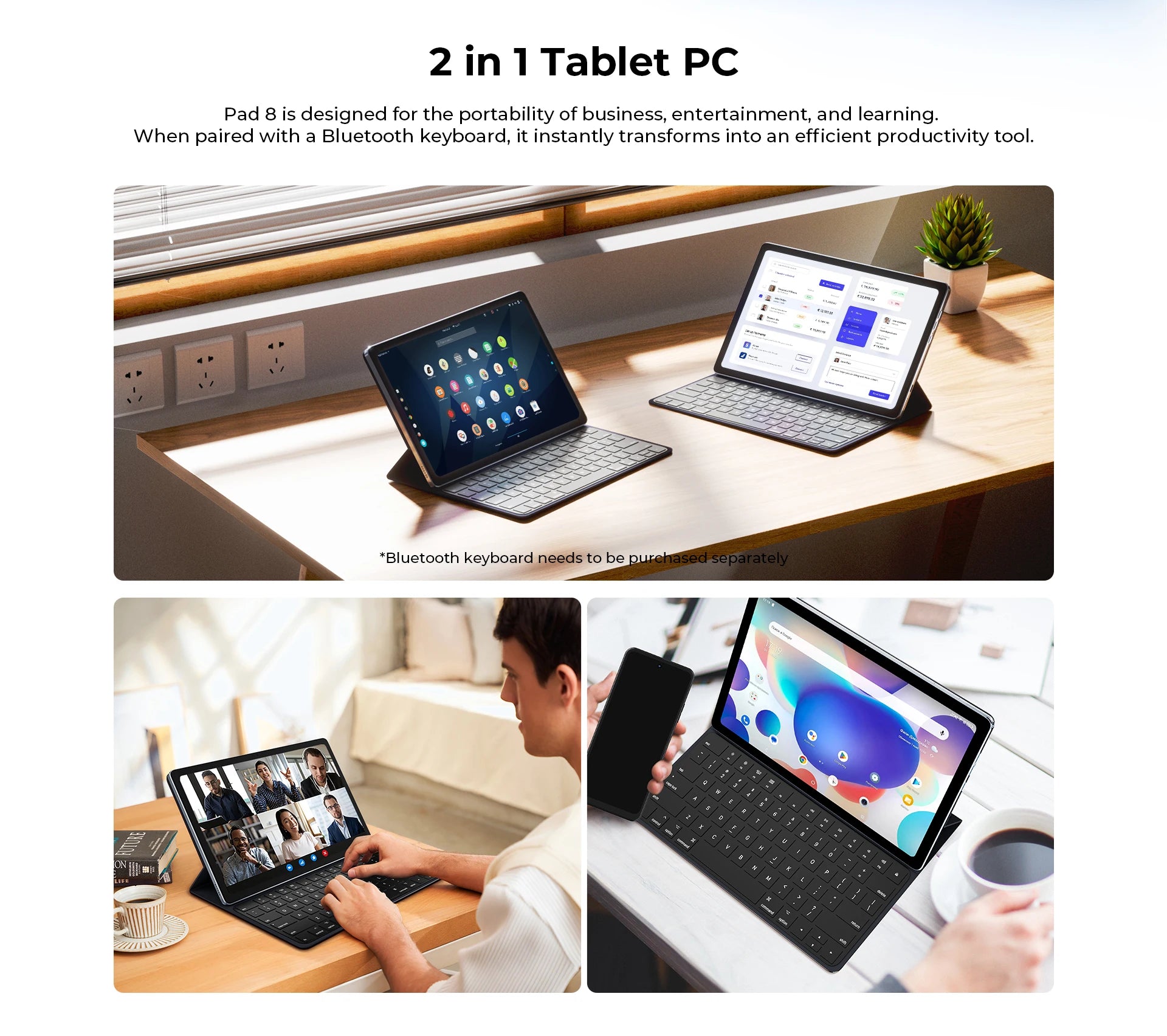 [Clearance Sale] HOTWAV Pad 8 Tablet 10.4'' 2K Large Display 7.7mm Pad 8GB 256GB 7500mAh Massive Battery Android 13 Tablet PC