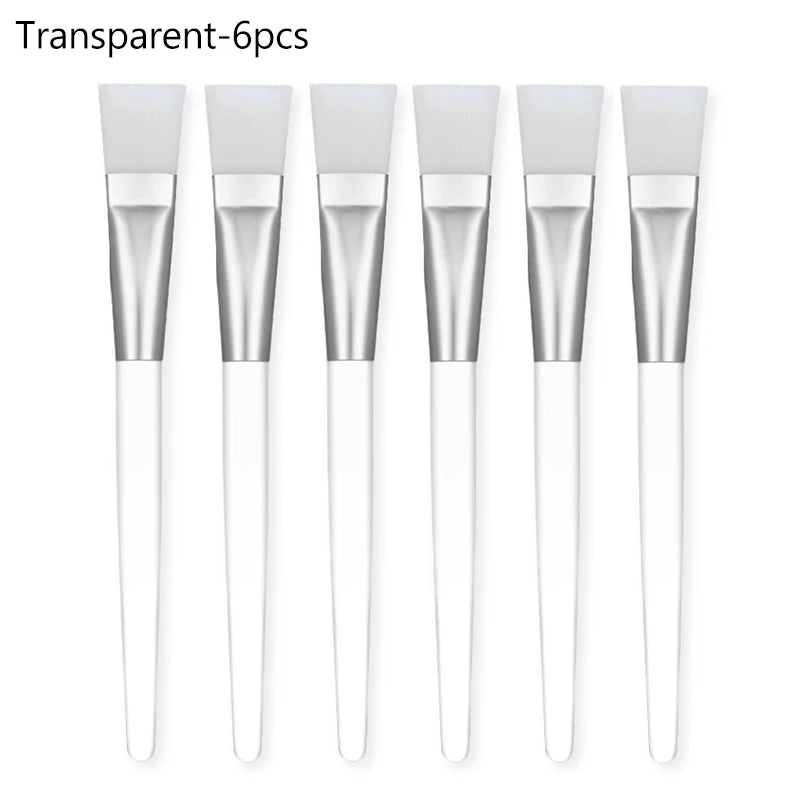 12/6/2pcs Facial Mask Brushes Set Face-Mask Applicator Soft Facial Application Brush with Clear Plastic Handle for Skin Care
