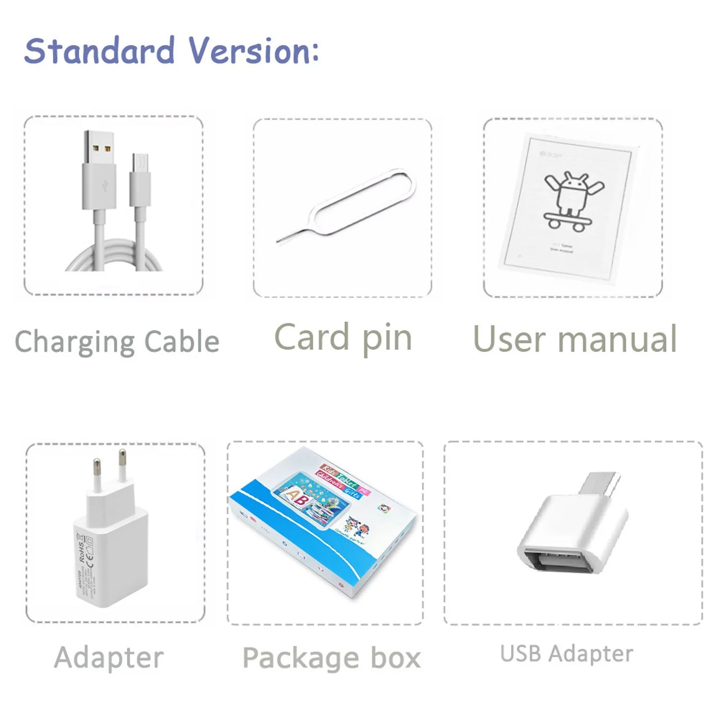 New Google Kids Tablets 7 Inch 5G WiFi Tablet Pc Quad Core 4GB RAM 64GB ROM Cheap for Children Gift Educational Learning 4000mAh