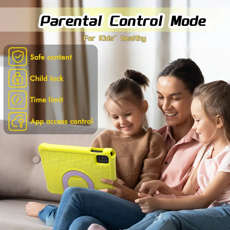 ANRY 10.1 inch Kids Android 15 Tablet 8GB (4+4GB) RAM 64GB ROM 5000Mah Octa-core 5G Wifi Children's Learning Educational Tablets