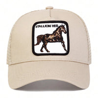 Unisex Horse Stallion Her Embroidery Embroidery Baseball Net Caps Spring and Summer Outdoor Adjustable Casual Hats Sunscreen Hat