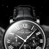 Fashion Mens Watches Top Brand Luxury Genuine Leather Strap Quartz Men's Watch Business Casual Date Chronograph Watch Men