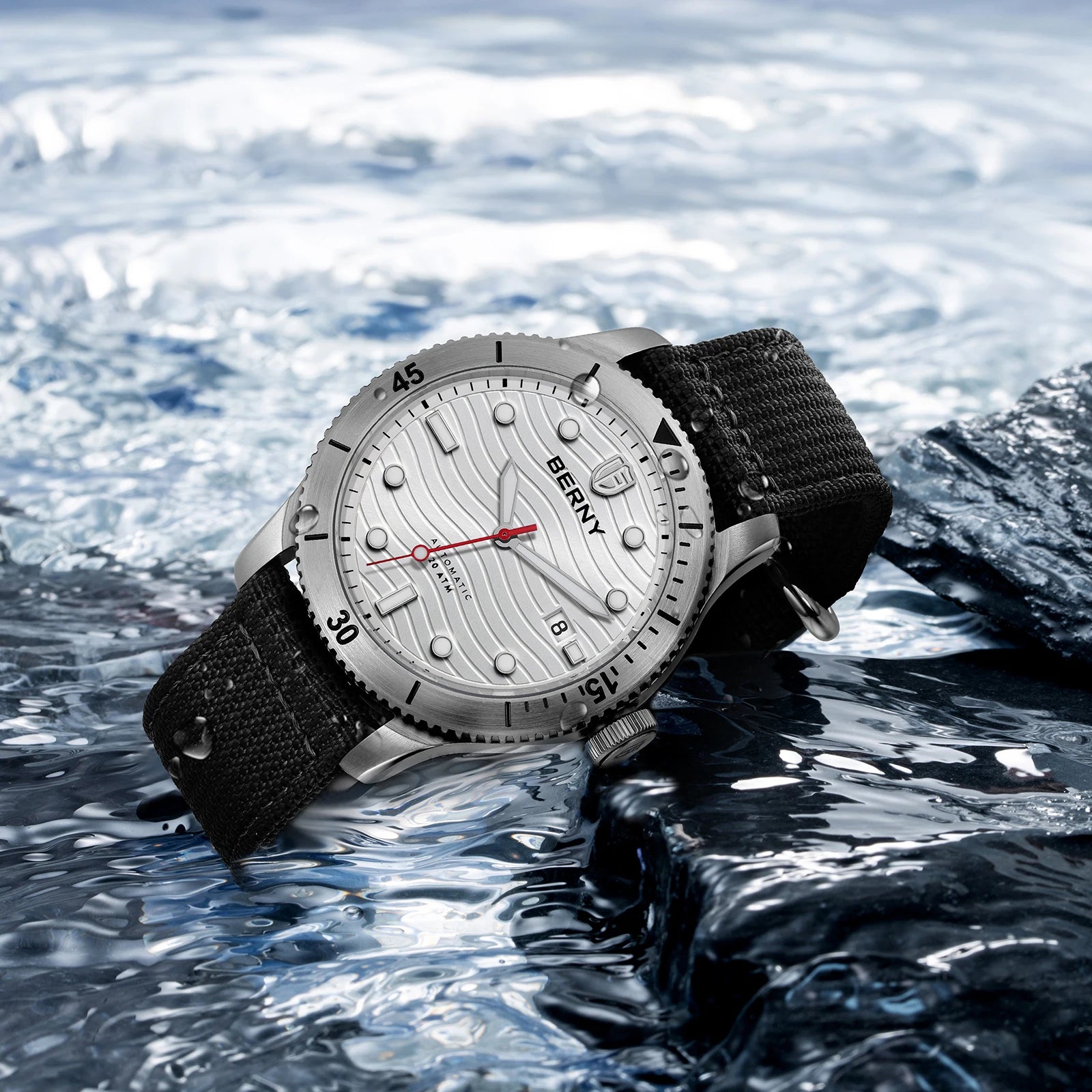 BERNY Top Automatic Diver Watch for Men PT5000 Movement 20ATM Waterproof Luminous Sapphire Lens Sport Swimming Diving Watch Men