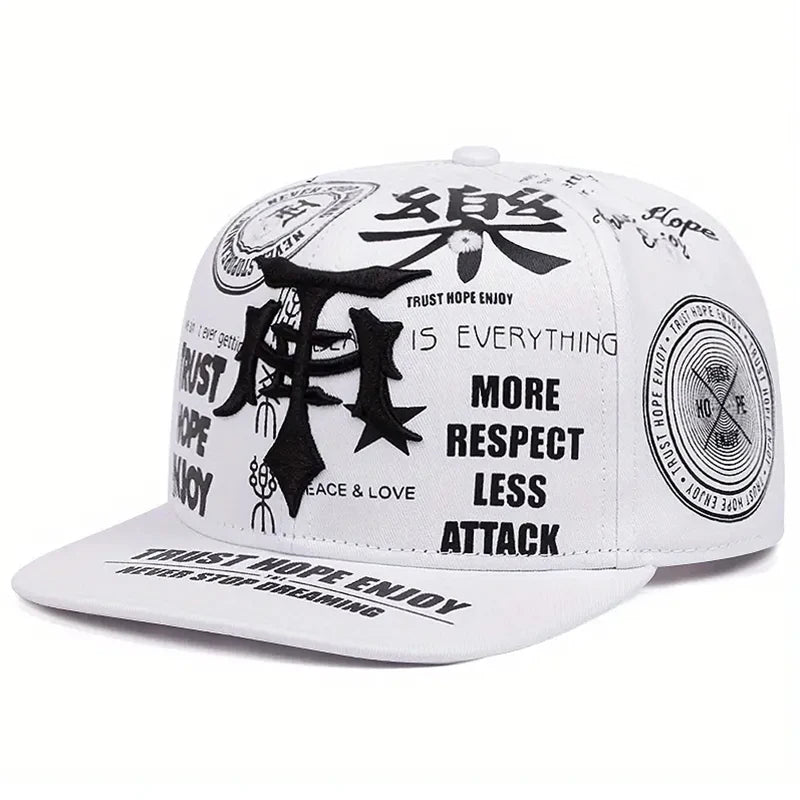 2025 Personalized New Dagger Graffiti Street Pop Hip Hop Hat Outdoor Sports Sunshade Hat Daily Commuter Flat Edge Baseball Hat