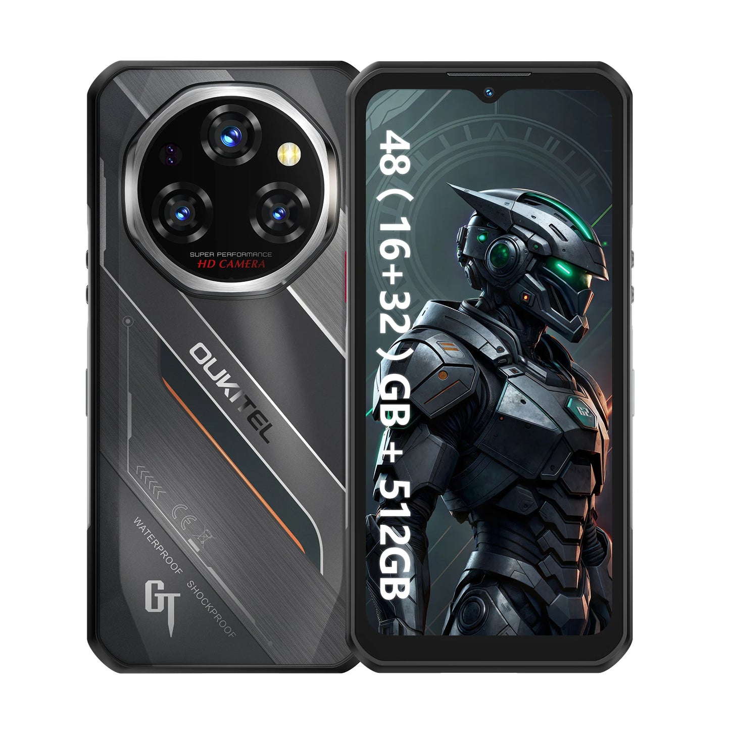 Oukitel WP62 5G Rugged Smartphone 48GB(16+32) +512GB, 6.6" FHD+ 108MP Camera Mobile Phone, 11000mAh 33W, Android 15 Cellphone