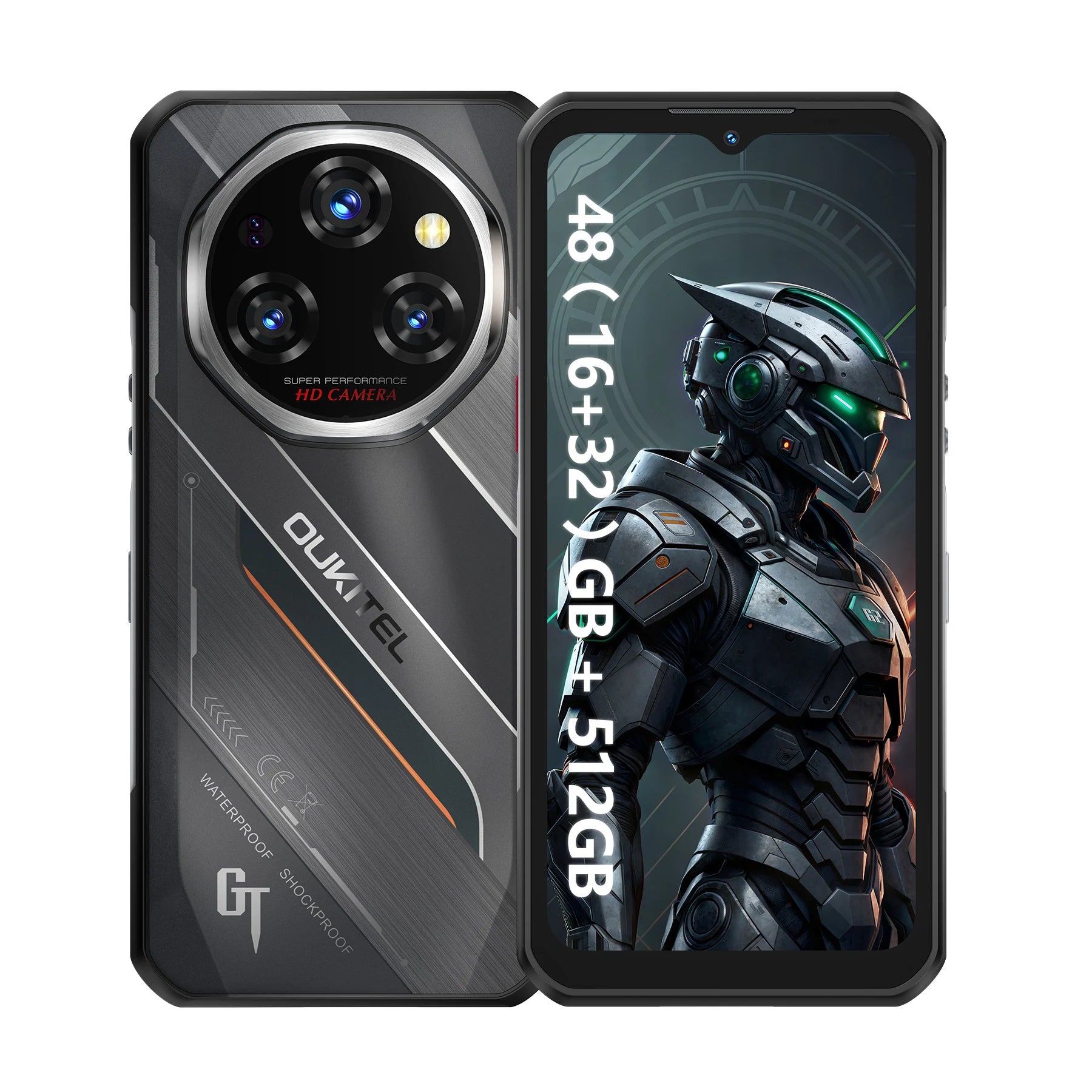 Oukitel WP62 5G Rugged Smartphone 48GB(16+32) +512GB, 6.6" FHD+ 108MP Camera Mobile Phone, 11000mAh 33W, Android 15 Cellphone